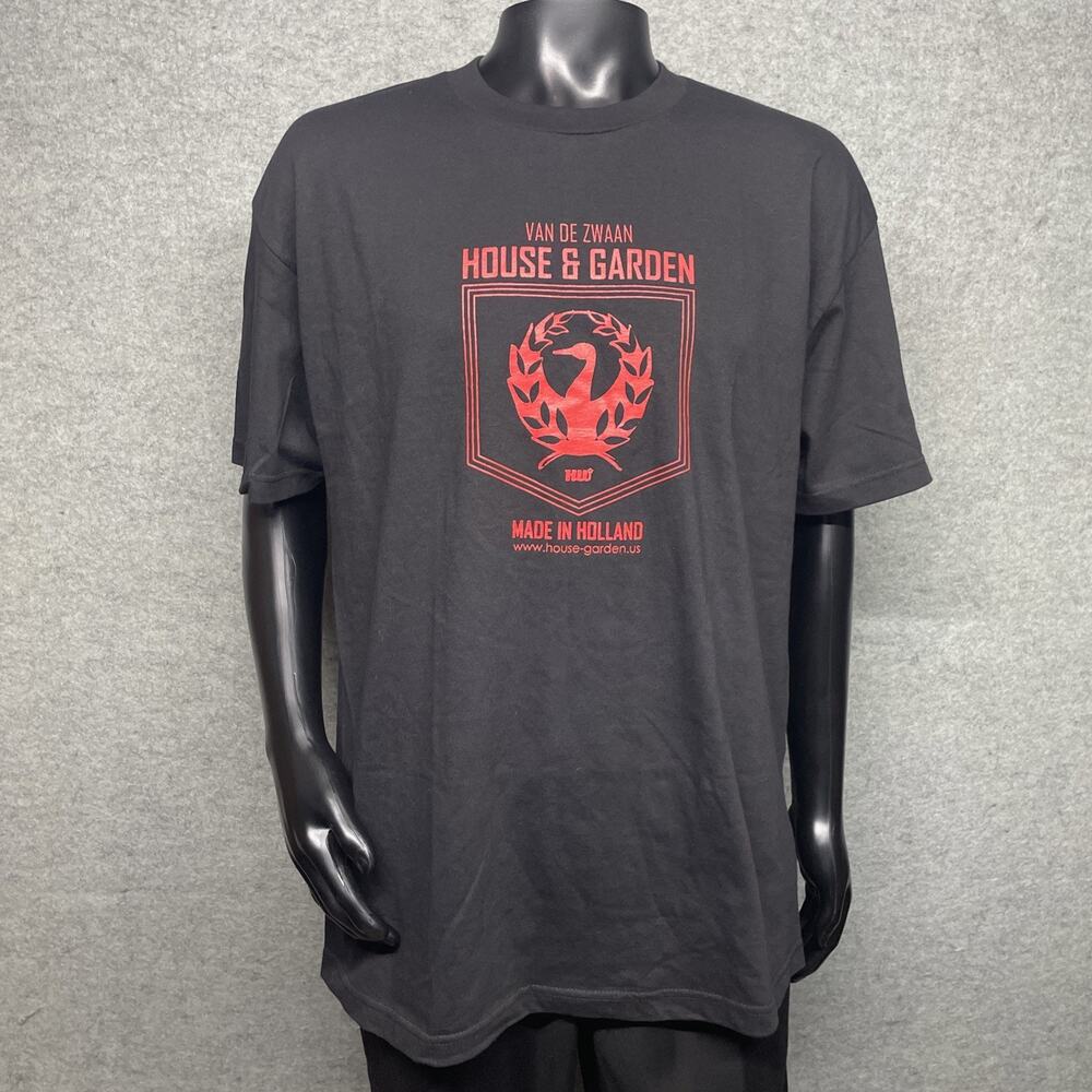 Vintage Van De Zwaan House & Garden Mens XL Black T-Shirt Alstyle Tag Cotton HTF